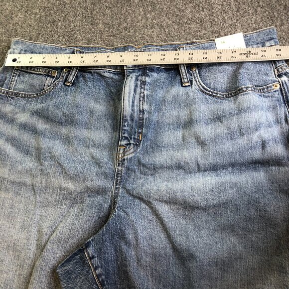 J Crew Denim Shorts Womens 36 Blue Mid Length High Rise 7" Inseam Mom Jorts - Picture 5 of 10